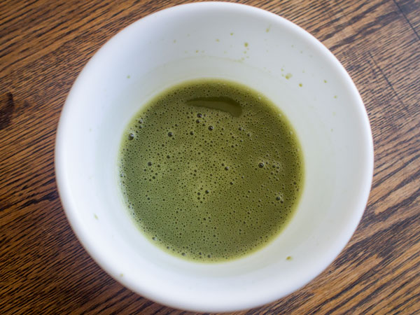 Matcha tea in bowl