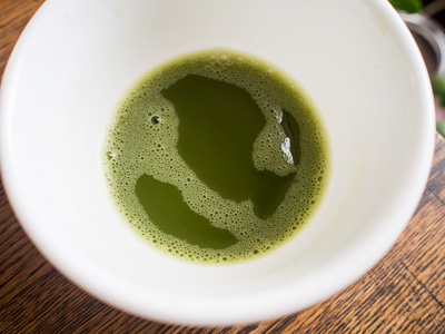 Matcha tea in bowl