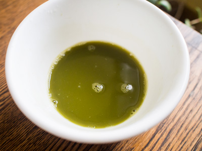 Matcha tea in bowl