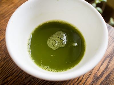 Matcha tea in bowl